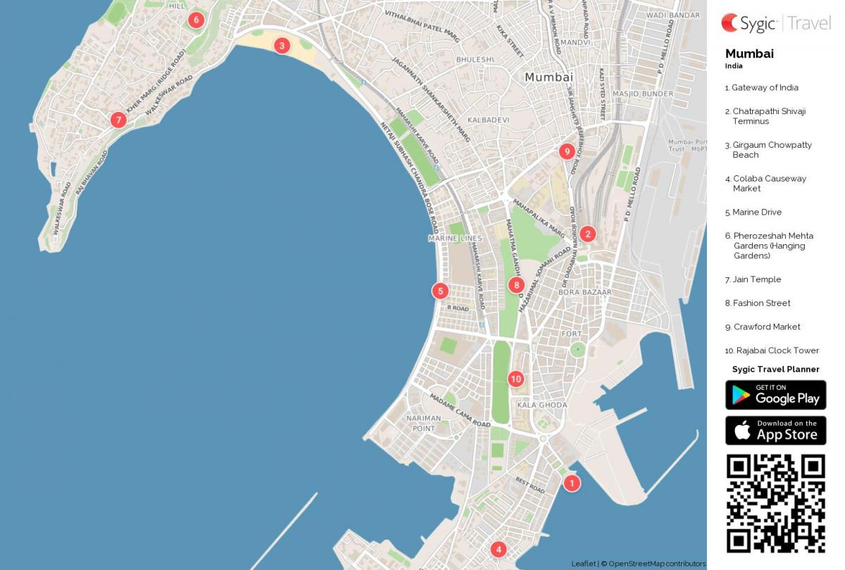 carte de Marine drive Mumbai