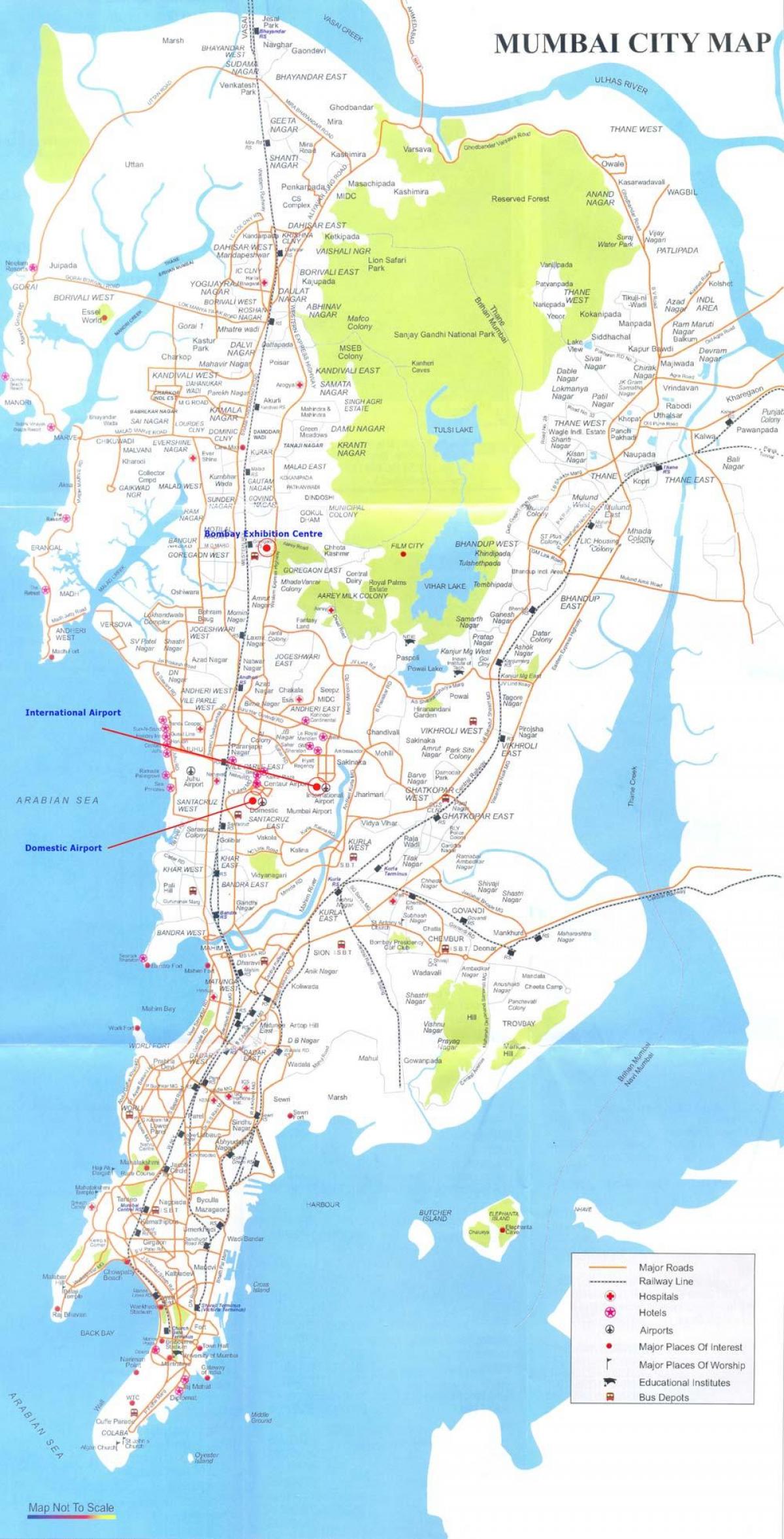 Mumbai locale de carte d'itinéraire