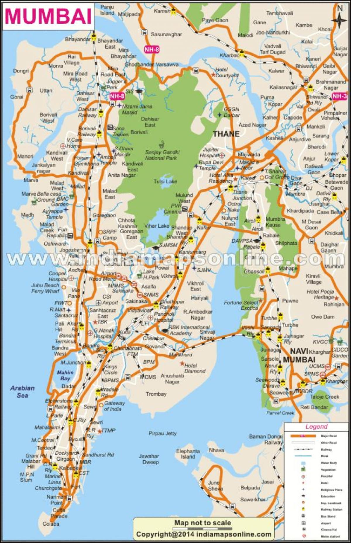 carte complète de Mumbai