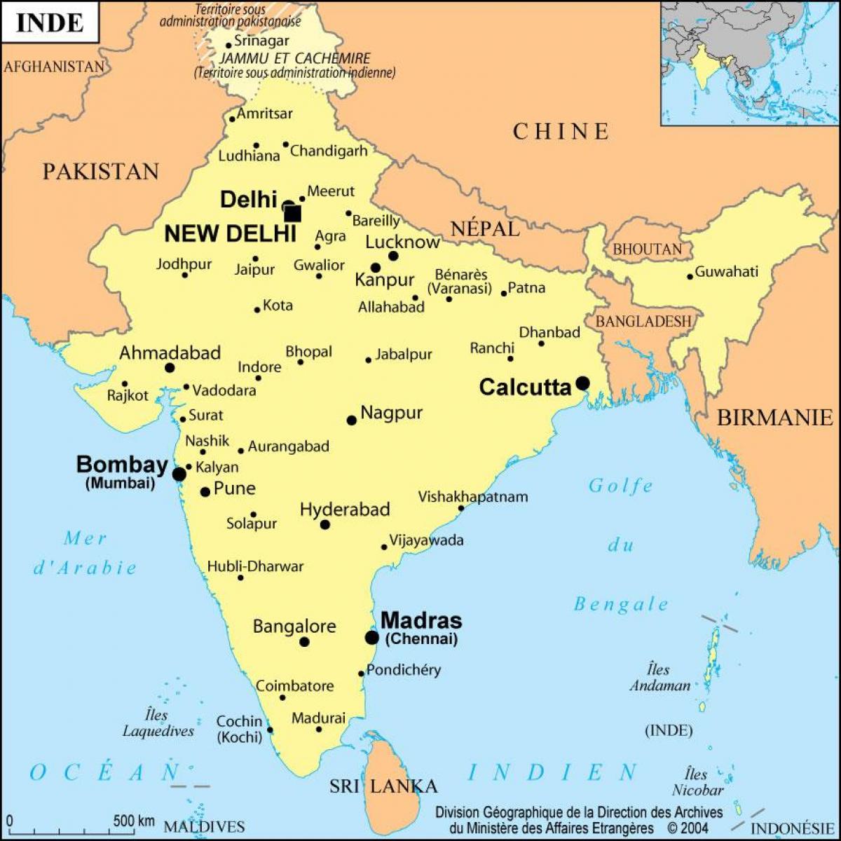 carte de l'inde à Mumbai