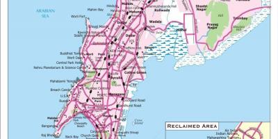 La carte de Bombay, la ville de