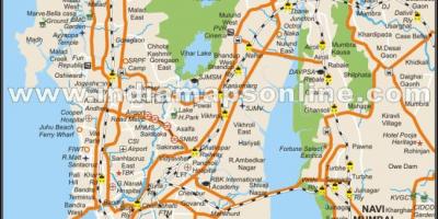 Carte physique de Mumbai