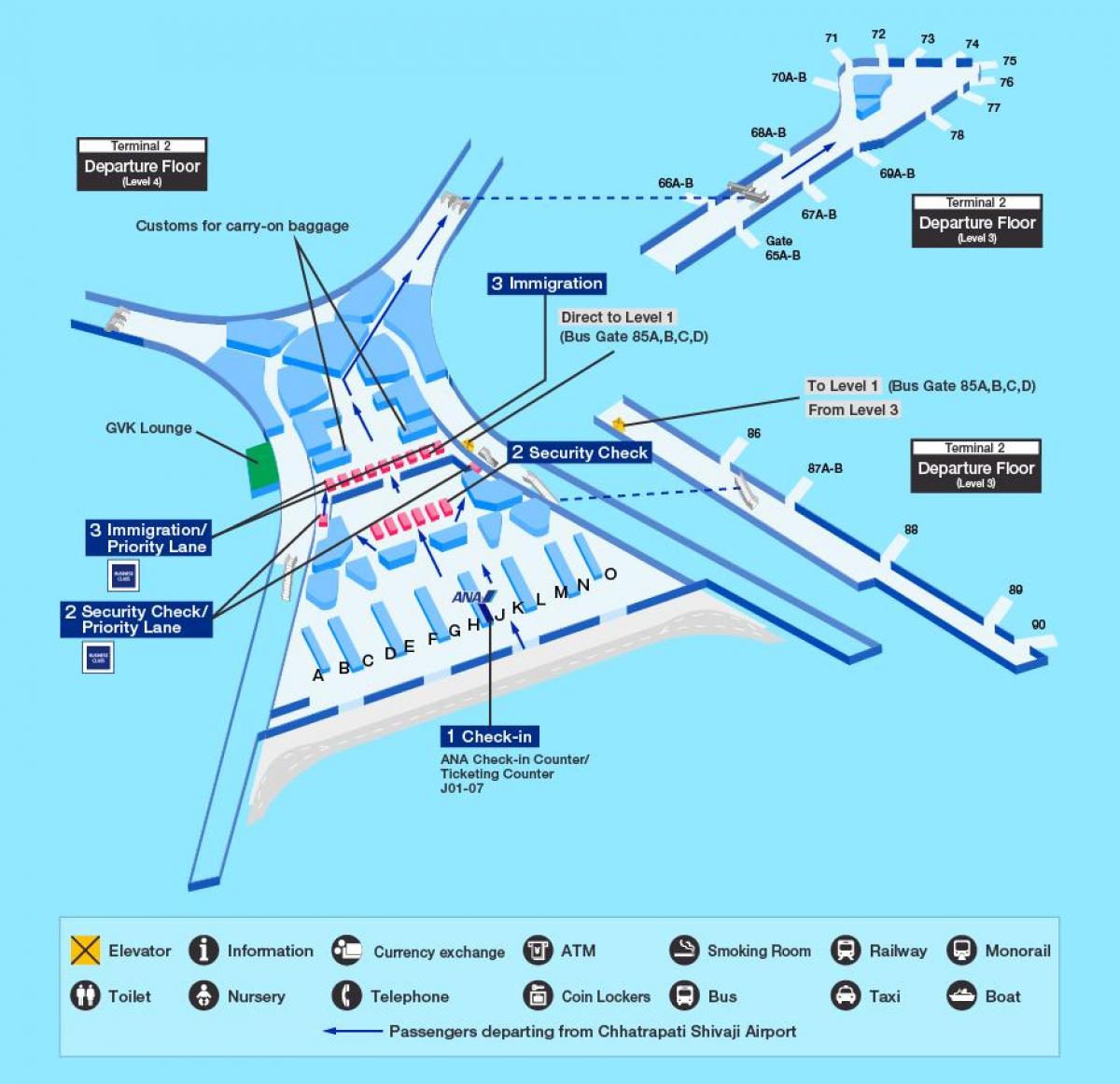 carte de l'aéroport de Mumbai