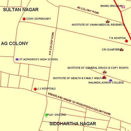 JJ Hôpital de Mumbai carte