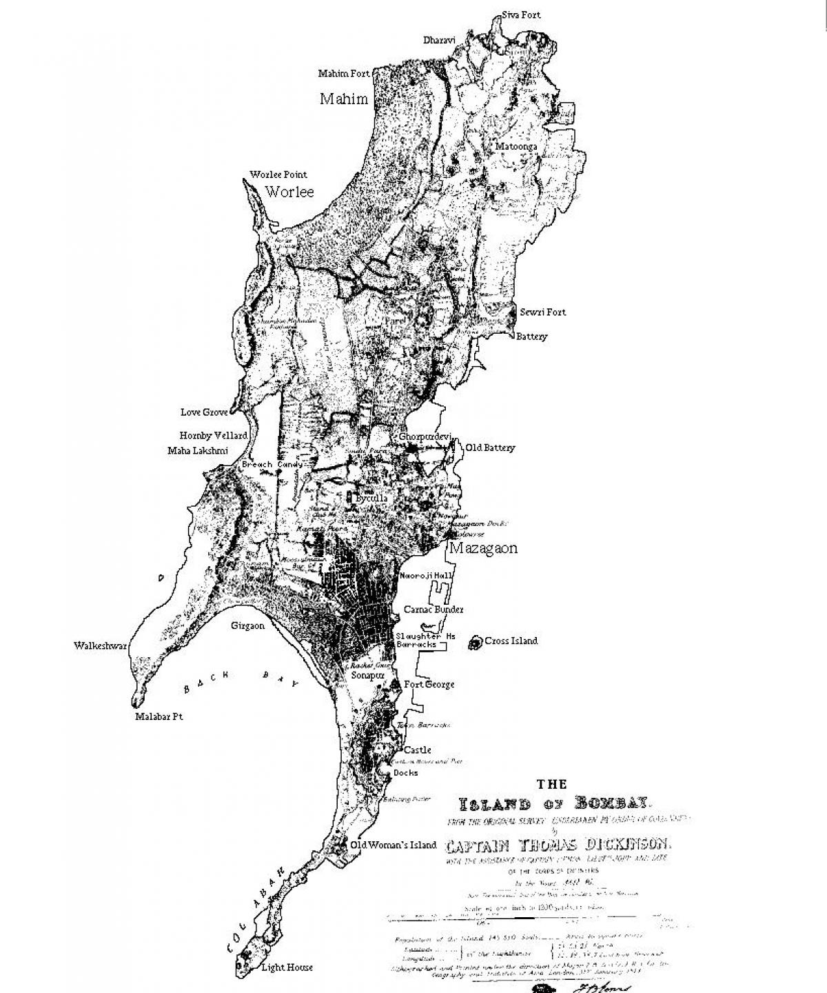 carte de Mumbai île