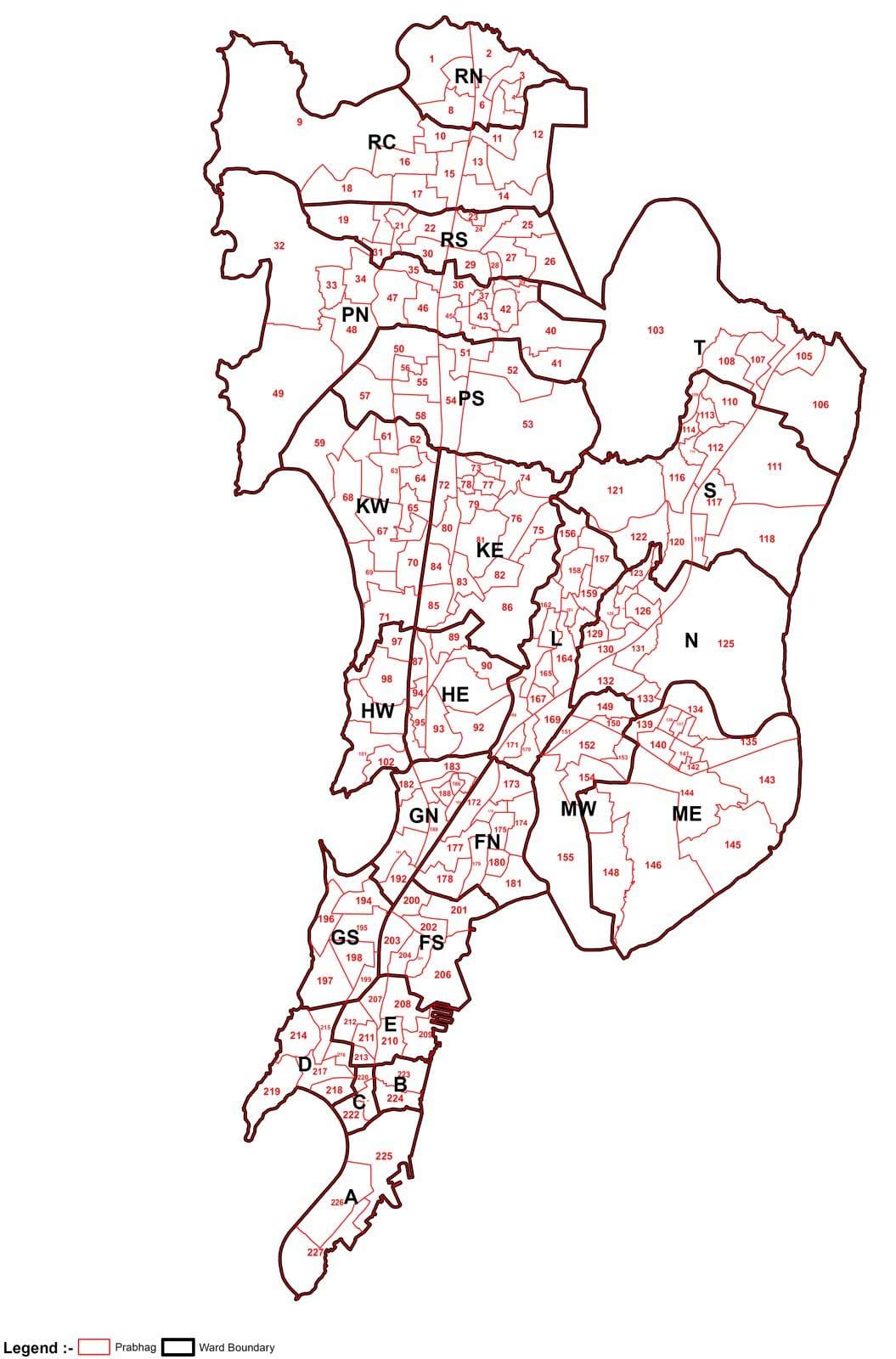 Mumbai carte de la zone sage
