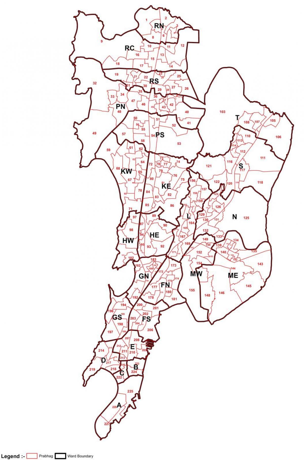 Mumbai carte de la zone sage