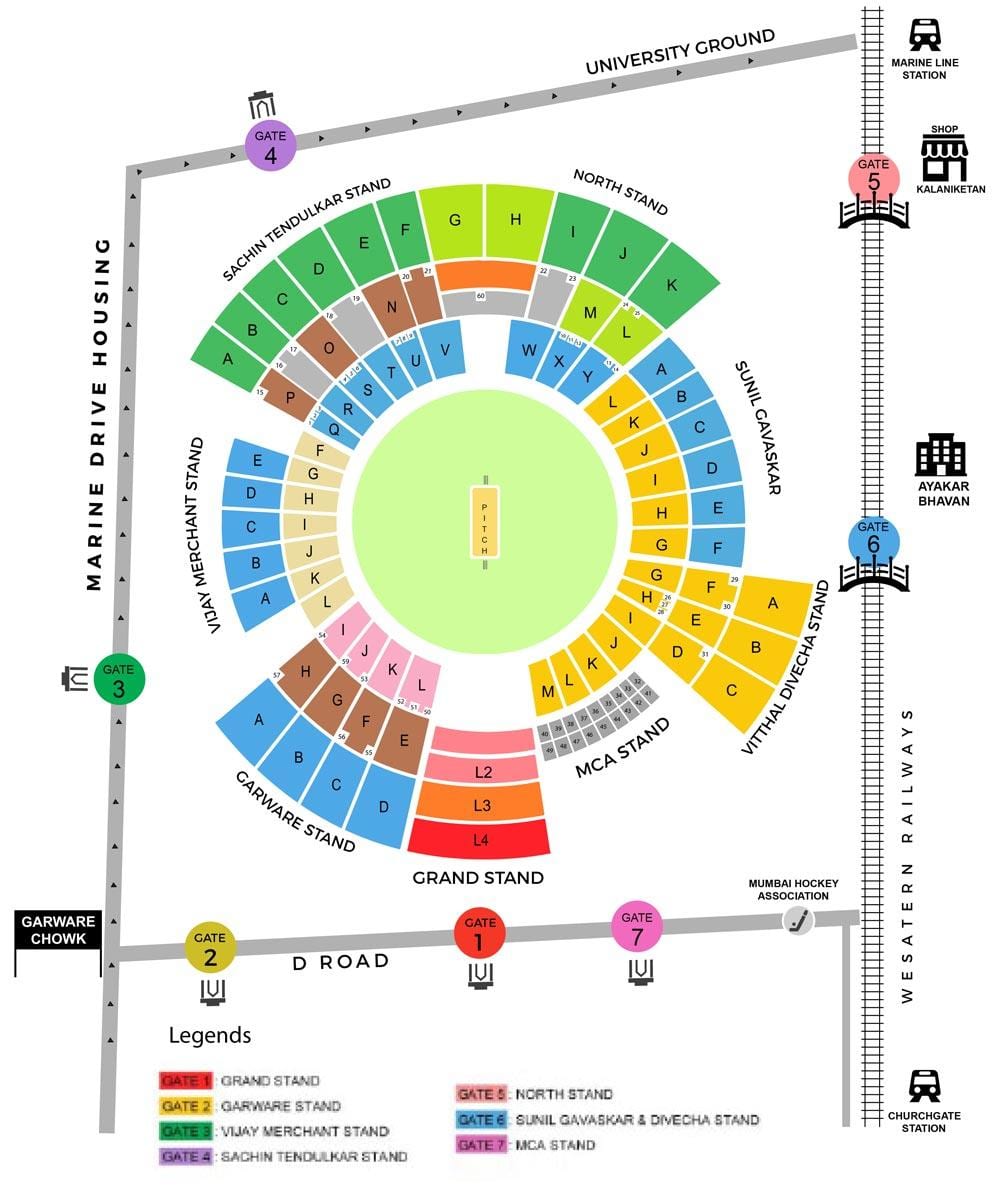 carte de stade Wankhede