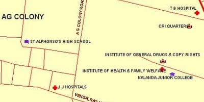 JJ Hôpital de Mumbai carte
