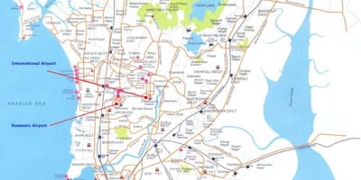Mumbai locale de carte d'itinéraire
